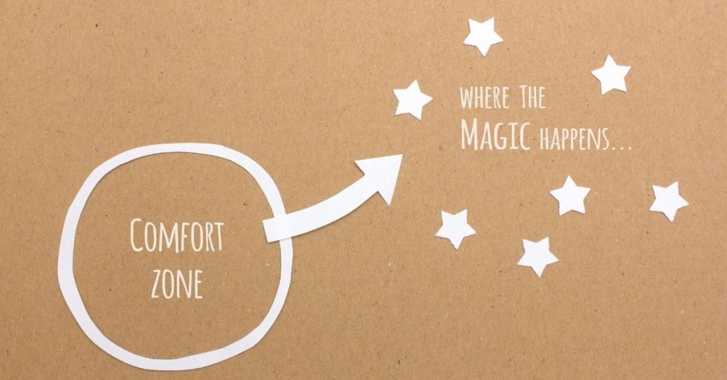 An illustration demonstrating stepping outside of your comfort zone